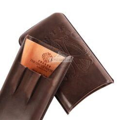 Fuente The Opusx Society Spanish NOBUK Leather Cigars Case Chocolate jpg