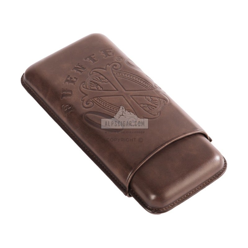 Fuente The Opusx Society Spanish NOBUK Leather Cigars Case Chocolate jpg